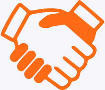 Handshake as a symbol of a fair and honest approach to your data